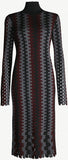 Turtleneck Knitted Midi Dress