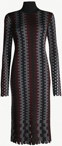 Turtleneck Knitted Midi Dress
