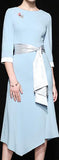 Embroidered Dress with Sash Belt