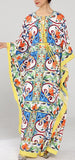 Majolica Print Kaftan Dress