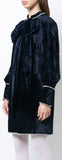 Embellished Velvet Dress with Bow