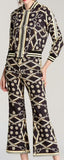 Printed Jacket & Cropped Pant Set - Black or White
