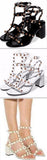 Rockstud Leather Sandals in Black or White - DESIGNER INSPIRED FASHIONS