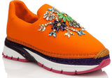 Jewel-Embellished Neoprene Slip-on Espadrille Sneakers - ( Orange, Yellow, Blue ) - DESIGNER INSPIRED FASHIONS