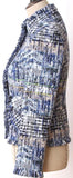 Blue-Multi Fringed Tweed Jacket