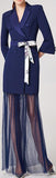 Double-Breasted Blazer-Dress with Detachable Tulle Skirt