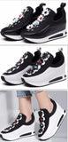 Flower-Appliques Sneakers in Black or White - DESIGNER INSPIRED FASHIONS