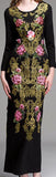 Embellished Brocade Black Gown