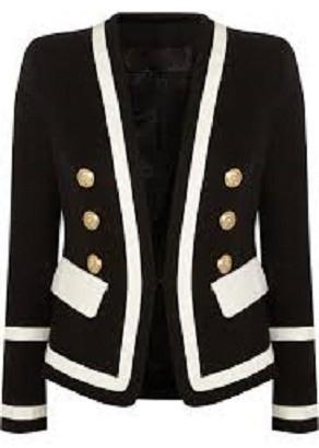 Bicolor Piqué Blazer - DESIGNER INSPIRED FASHIONS