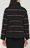 Embroidered-Trim Puffer Jacket, Black