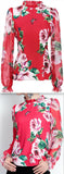 Red Floral Print Blouse