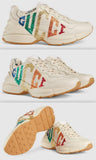 Rhyton Glitter Leather Sneakers