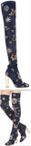 Gold Threaded Zodiac Over-the-Knee Boots - DESIGNER INSPIRED FASHIONS