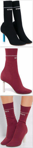 Sock Jersey Stretch Ankle Boots in Black or Red - DESIGNER INSPIRED FASHIONS
