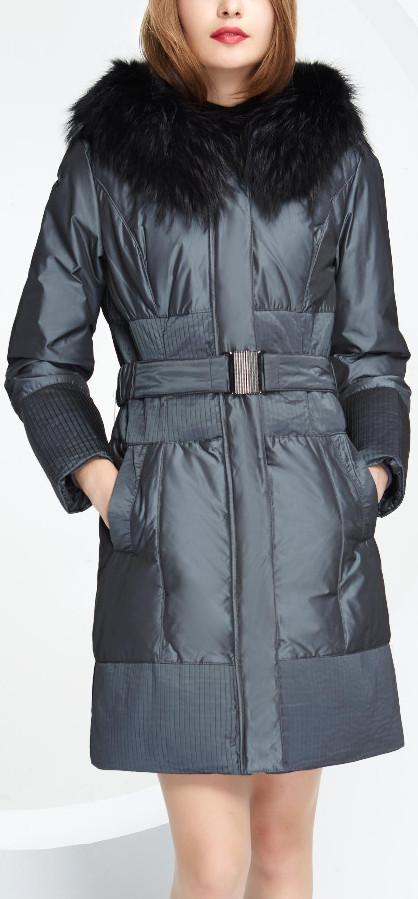 Removable Fur-Hooded Down Coat