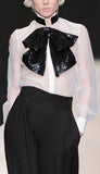 Sequined Bow Blouse