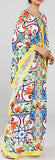 Majolica Print Kaftan Dress