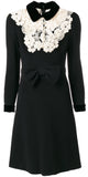 Black with White Lace-Contrasting Dress