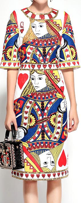 'Queen of Hearts' Embellished Jacquard Dress