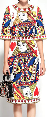 'Queen of Hearts' Embellished Jacquard Dress