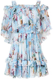 Cupid Print Off-the-Shoulder Dress