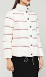 Embroidered-Trim Puffer Jacket, White