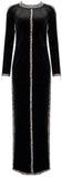 Embellished Long Black Velvet Gown