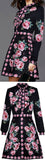 Roses Printed Long-Sleeve Dress