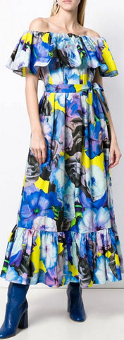 Ruffle Sleeveless Floral Dress