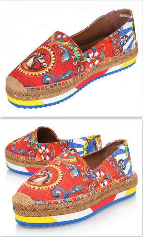 'Carretto' Print Espadrilles - DESIGNER INSPIRED FASHIONS