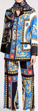 Printed Pajama Set with Scarf