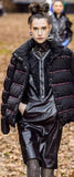 Embroidered-Trim Puffer Jacket, Black