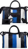 Classic City S Bag -  White & Blue Stripes