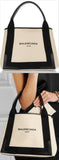 Navy Cabas Small Logo Tote Bag