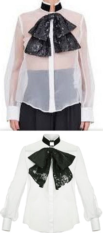 Sequined Bow Blouse