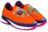 Jewel-Embellished Neoprene Slip-on Espadrille Sneakers - ( Orange, Yellow, Blue ) - DESIGNER INSPIRED FASHIONS