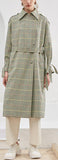 Belted Plaid Trench Coat