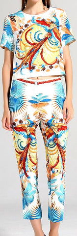 Print Top and Capri Pant Set