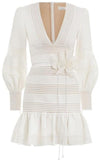 Corsage Linear Mini Dress