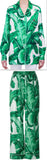 Banana Leaf Printed Pajama Top & Pant Set with Dragonfly Embellishment - DESIGNER INSPIRED FASHIONS