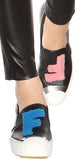 Embellished Leather Slip-on Sneakers in Black - DESIGNER INSPIRED FASHIONS