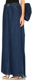 Large Bow Wide-Leg Denim Pants - DESIGNER INSPIRED FASHIONS