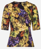 Grape Print Silk Top