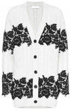 Lace-Trimmed Cardigan, White