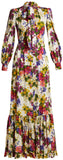 Primrose-Print Charmeuse Gown