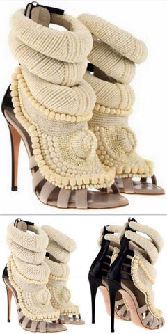 Embroidered Pearl Sandals - DESIGNER INSPIRED FASHIONS