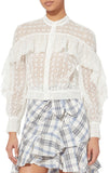 Floral Organza Cutwork Top