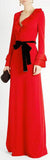 Red Ruffle-Trim Gown