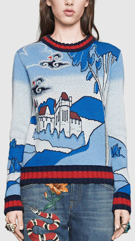 Printed Knit Sweater - DESIGNER INSPIRED FASHIONS