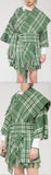 Fringed Plaid Short Coat